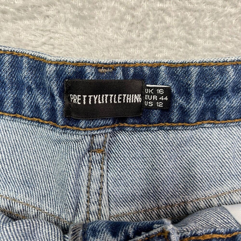 PrettyLittleThing Women’s Cropped Raw Edge Jeans SIze 12 Casual Western NWT - Picture 9 of 13